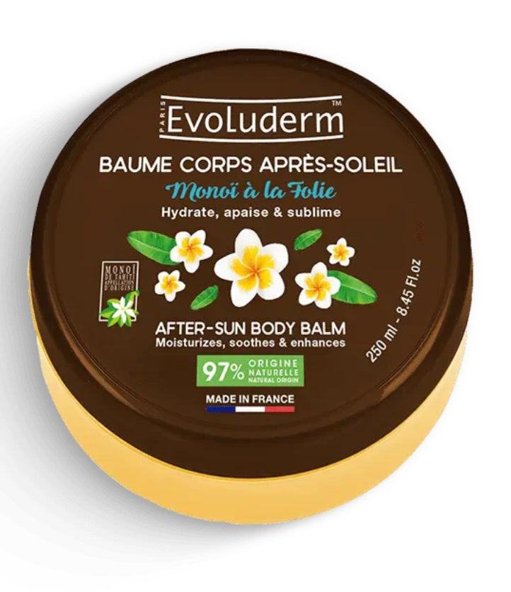 Baume corps après soleil Monoï 250ml evoluderm