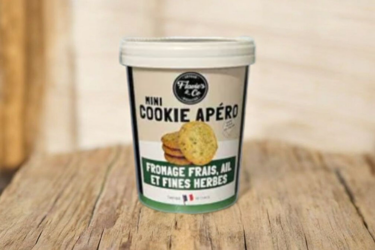 APERO COOKIE SALÉ FROMAGE FRAIS AIL ET FINES HERBES 100G