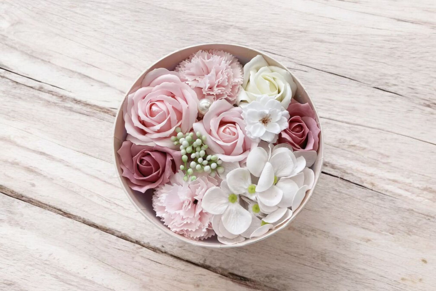 COFFRET FLEUR DE SAVON ROSE