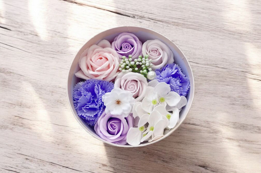 COFFRET FLEUR DE SAVON MAUVE