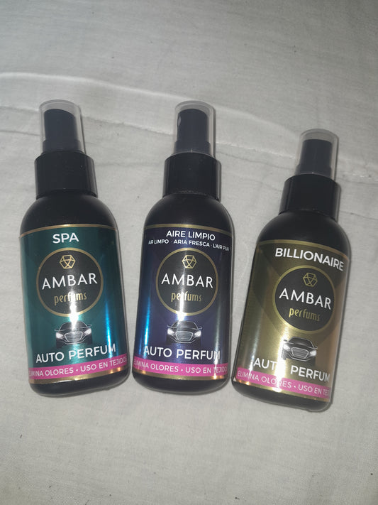 Spray parfumé auto Ambar au choix