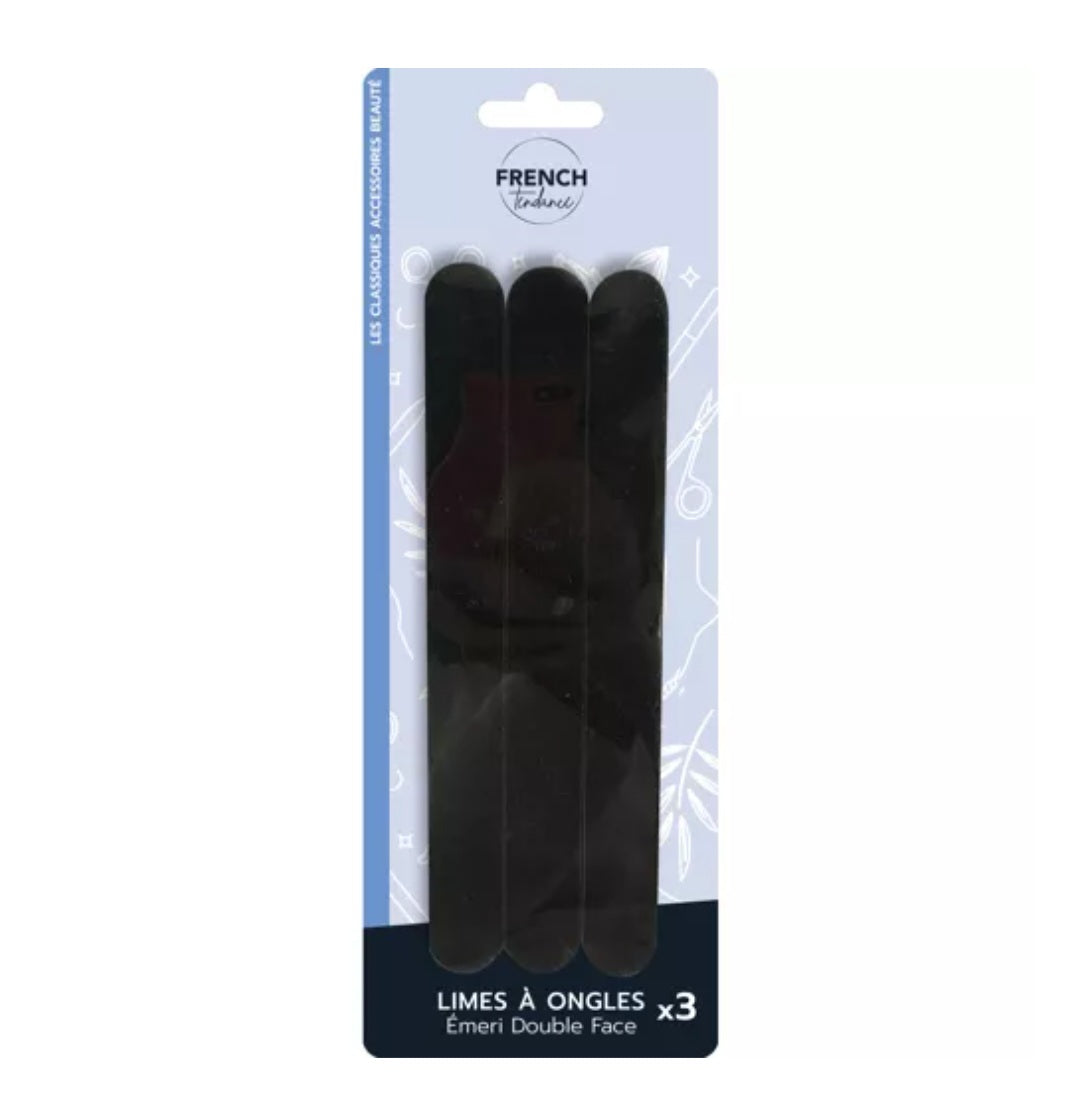 Lot de 3 LIME A ONGLES DOUBLE FACE